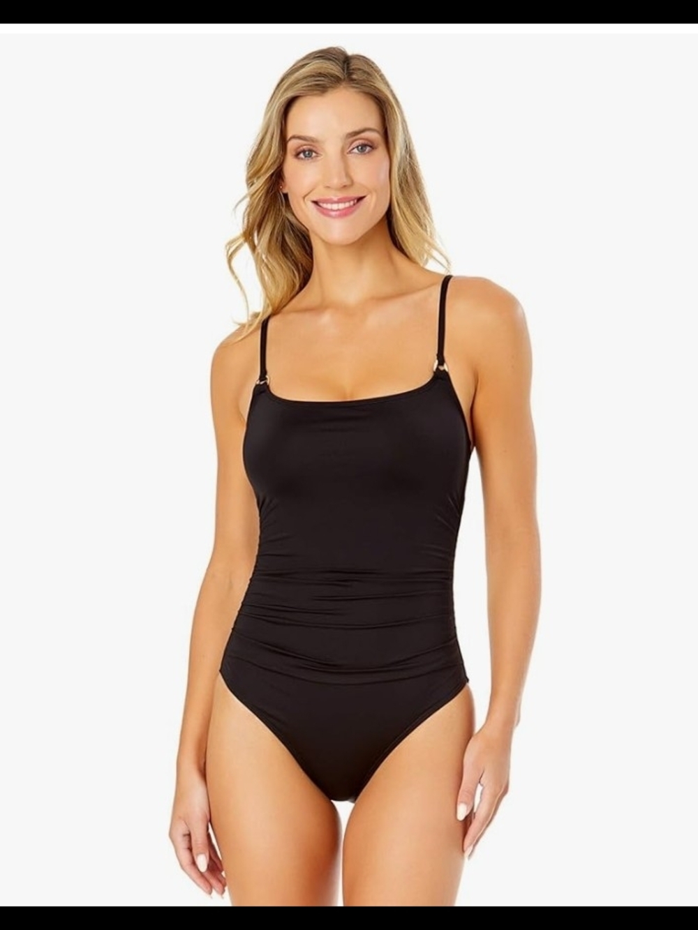 La Blanca Black One-Piece Swimsuit with Adjustable Straps